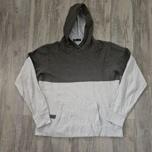 Paka Men's Alpaca Wool Lined Brown And  Gray Hoodie Xl